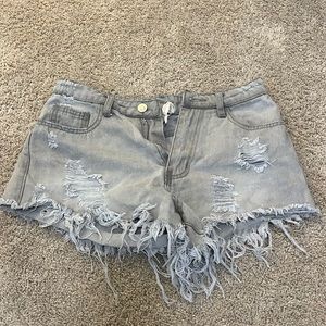 Grey jean shorts